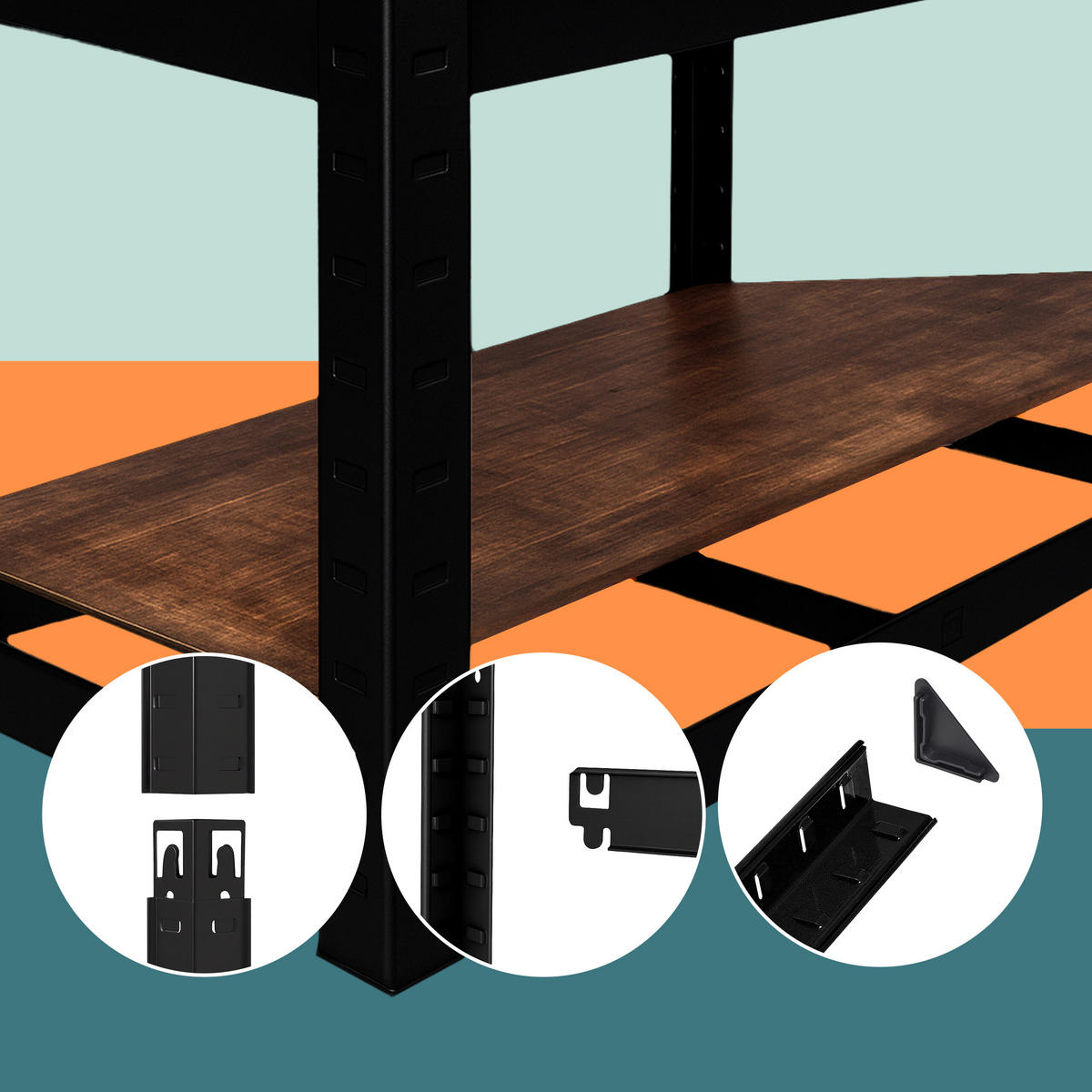 SCHWERLASTREGAL - Multicolor, Holzwerkstoff/Kunststoff (75/150/30cm) - Relaxdays