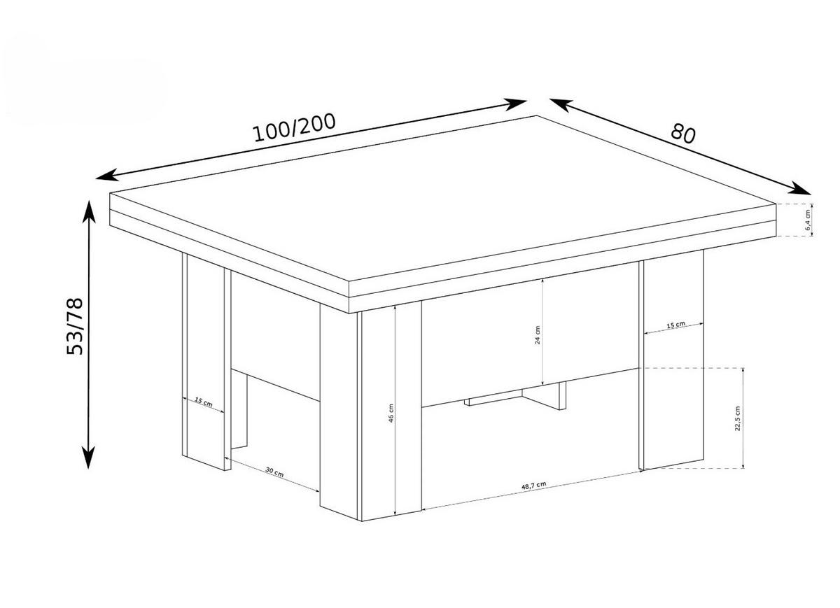 ESSTISCH ROKAR Ausziehbar 100 - 200 / 80 x 78 cm - Eichefarben/Akaziefarben, Holz (100/80/78cm) - MASSENO