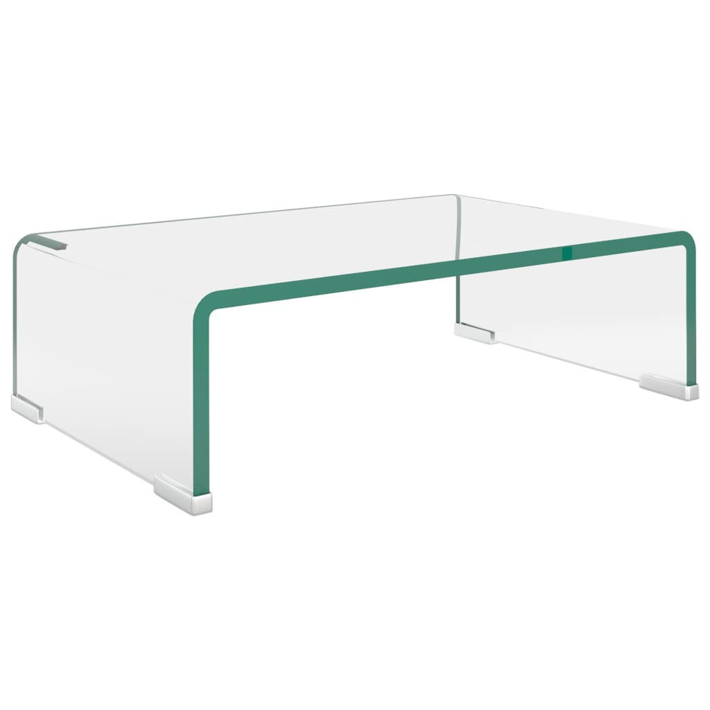 TV-TISCH/BILDSCHIRMERHÖHUNG Glas Transparent 40/25/11 Cm - Klar, Glas (40/25/11cm) - vidaXL