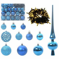 WEIHNACHTSKUGELSET 61 -teilig Blau Kunststoff - Blau, Kunststoff (6/27/6cm) - vidaXL
