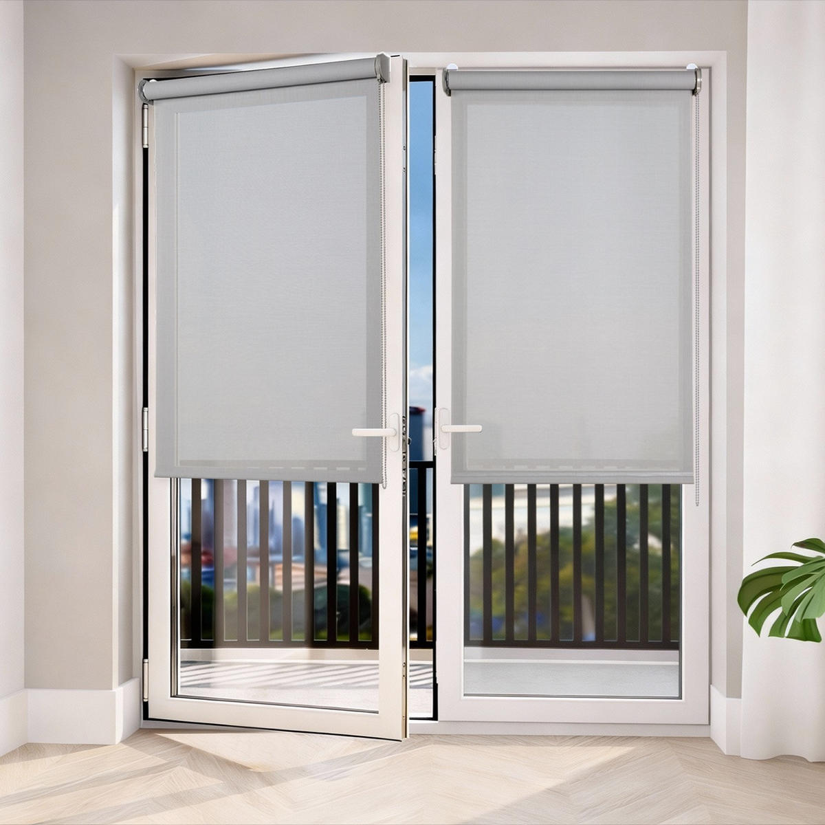 SCREEN-ROLLO Plus Easyfix Grau 100x180 - Grau, Kunststoff (100/180/1cm) - STORESDECO