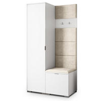 GARDEROBENSCHRANK LORI 95/181/51 cm Modern Weiß - Ecru/Weiß, Holzwerkstoff (95/181/51cm) - MASSENO