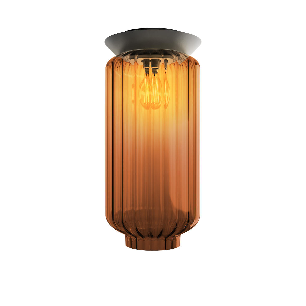 DECKENLEUCHTE Velo Braun Ø 18cm - Braun, Glas (18/18/36cm) - s.luce
