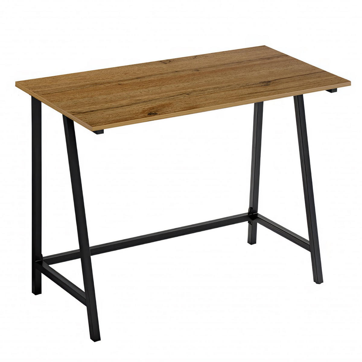 SCHREIBTISCH Metall Holzoptik Erlefarben Schwarz stabil 100x50x75 cm - Erlefarben/Schwarz, Holzwerkstoff/Metall (50/100/75cm) - Begryf