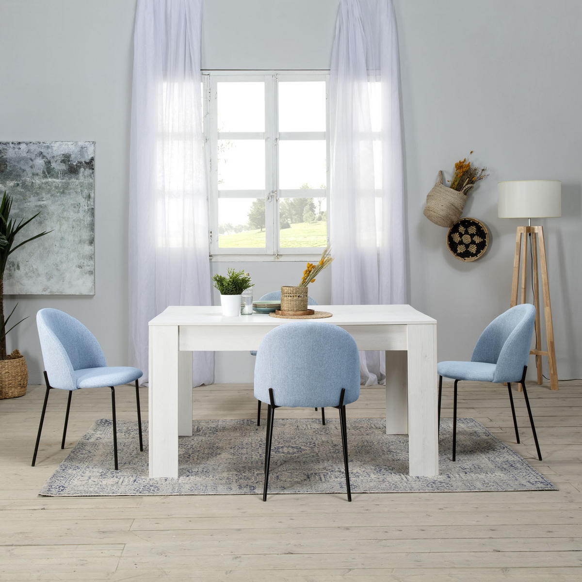 STUHL 2er-Set Kenia Blau - Blau, Textil/Metall (47/78/43cm) - VS Venta-stock