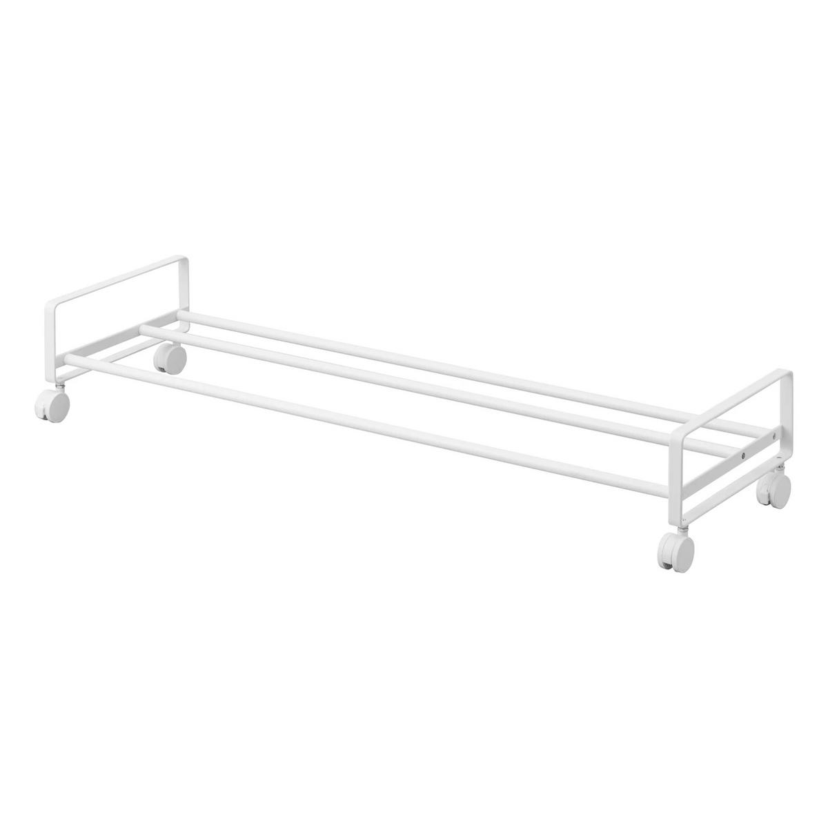 SCHUHREGAL Tower weiß 83/14/27 cm mit Rollen - Weiß, Metall (83/14/27cm) - Yamazaki