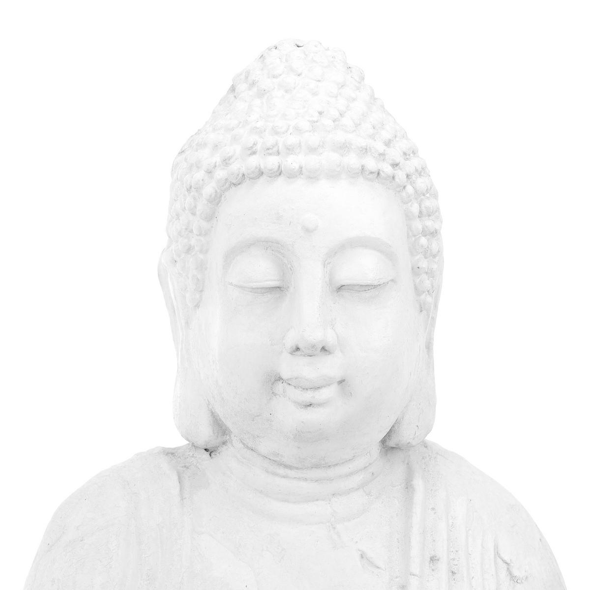 BUDDHA-FIGUR - Weiß, Kunststoff (45/70/30cm) - Relaxdays