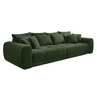 BIG-SOFA Federkern B306/T134/H86 cm, Liegefläche 120x240 cm, Cord Grün / 15172 - Chromfarben/Grün, Textil/Metall (306/86/134cm) - luma-home