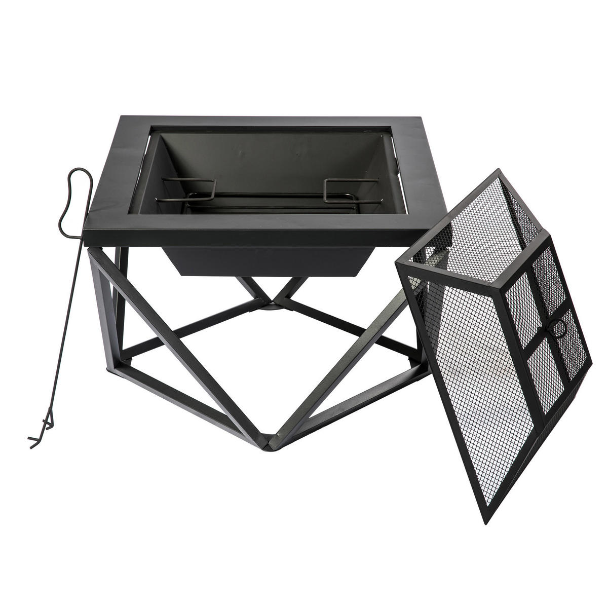 FEUERSTELLE Holz 60 cm - Grau, Metall (60/52/60cm) - Teamson Home