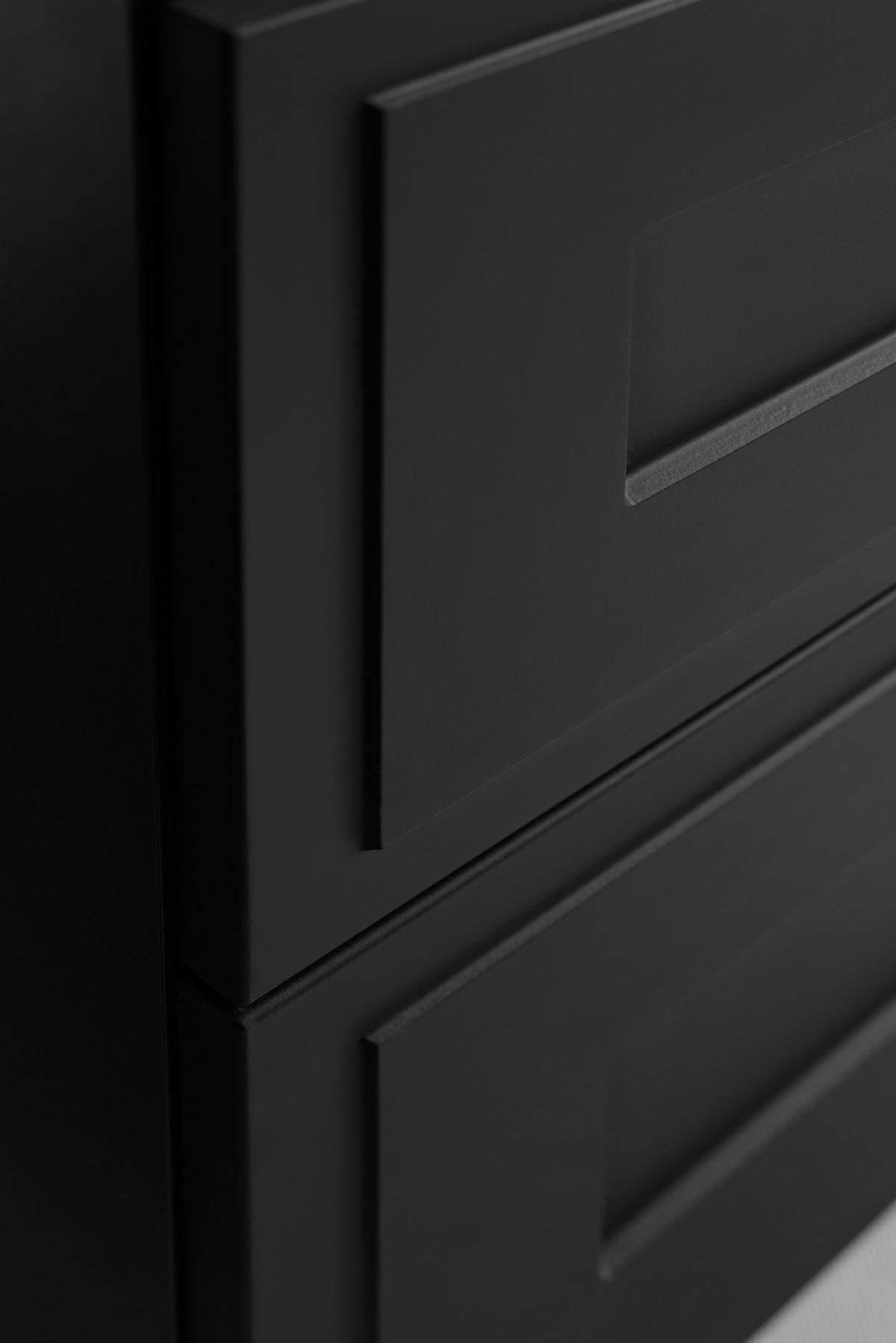 WASCHBECKUNTERSCHRANK CLASSIC 140 cm mit Arbeitsplatte Farbe: Matt Schwarz mit einem Regal Matt Schwarz - Schwarz, Holzwerkstoff (140/58/46cm) - Rodan