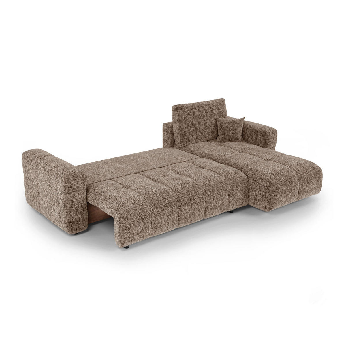 ECKSOFA rechtwinklig VIBE Kettgewebe mit weichem Griff Braun 286cm - Braun, Textil (286/169cm) - Premium Interiors