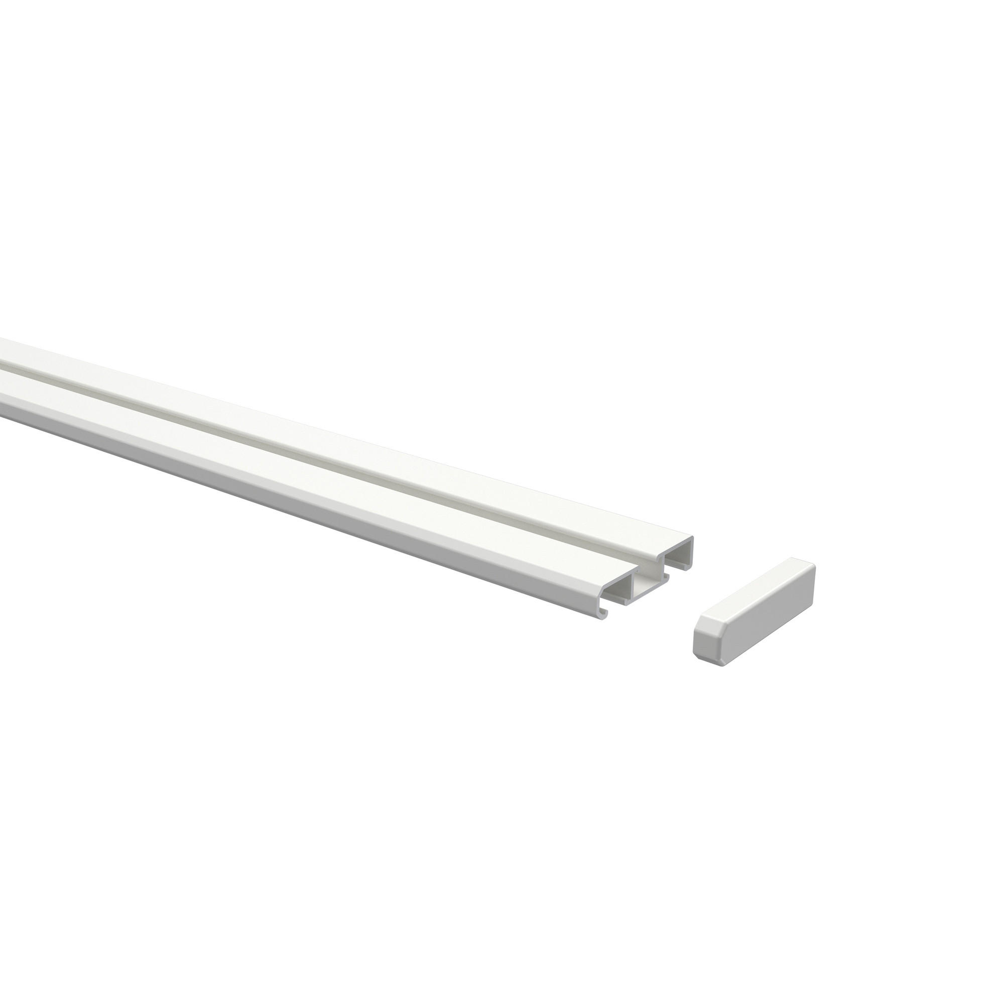GARDINENSCHIENE Slimline 240 cm (geteilt in 2 x 120 cm), 1-/2-läufig Weiß - Weiß, Metall (4/1.1/240cm) - INTERDECO