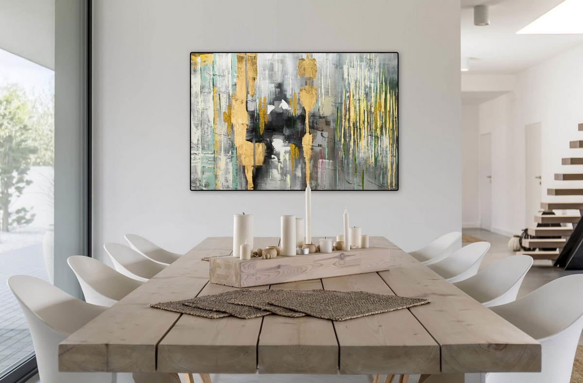 ÖLGEMÄLDE 120/80 cm - Gelb, Holz/Textil (2.02/80cm) - KUNSTLOFT