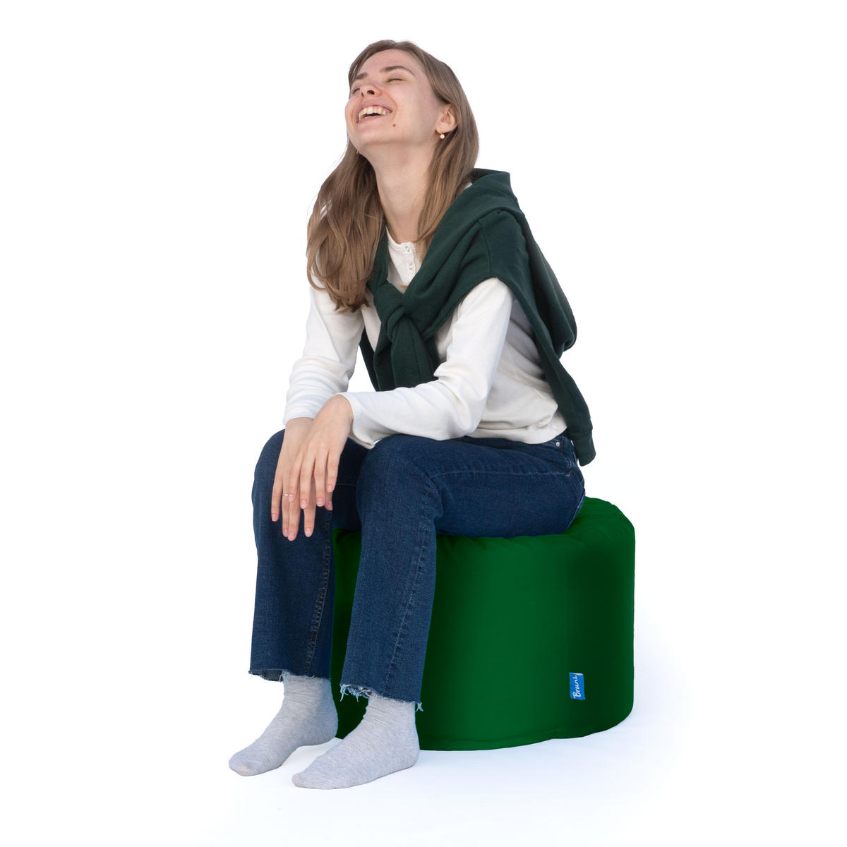 SITZPOUF L tannengrün - Waldgrün, Textil (500/300/500cm) - Bruni