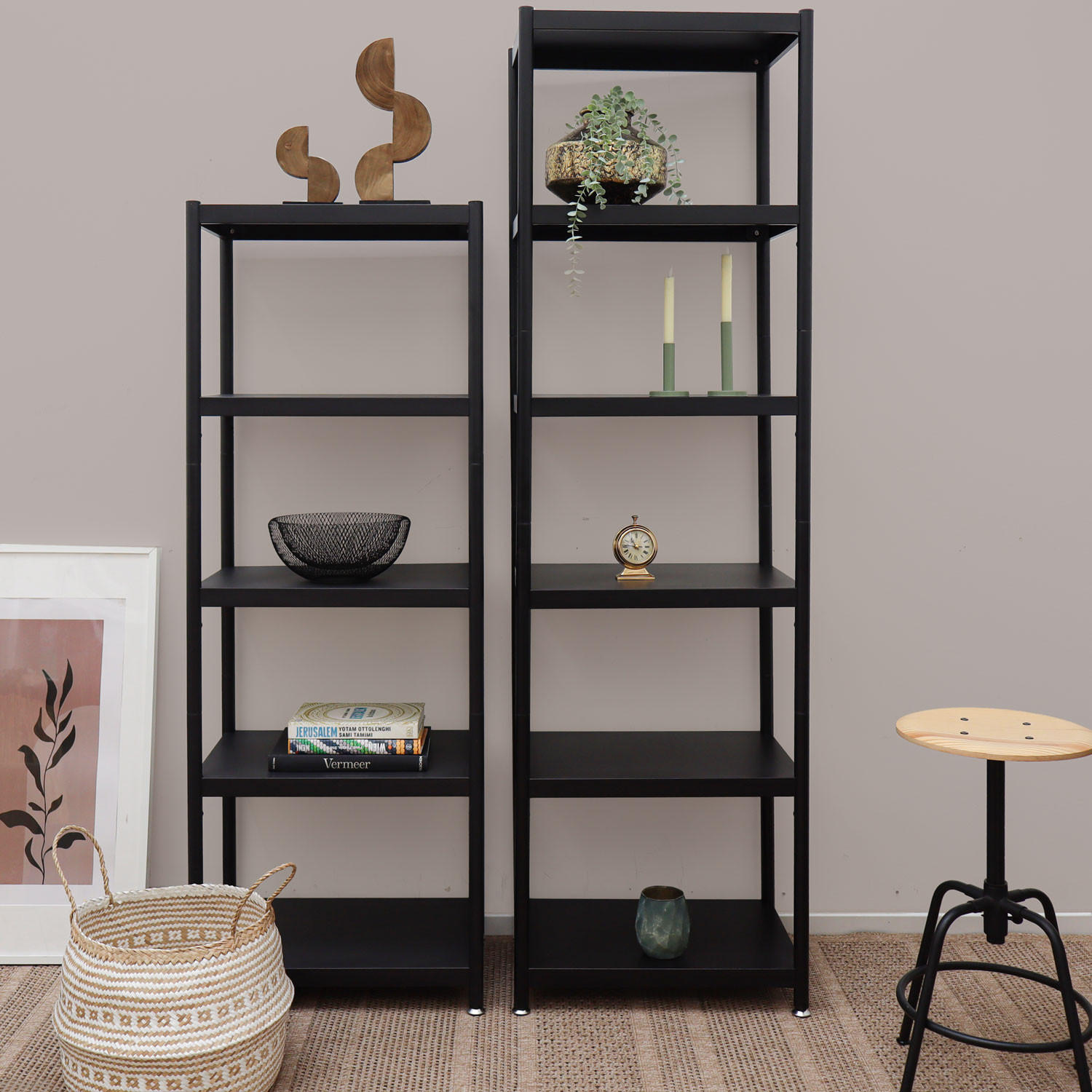Thumbnail - shelfr Metallregal, Schwarz, Metall, 41x210x61 cm, Freizeit, Heimwerken, Werkstatt