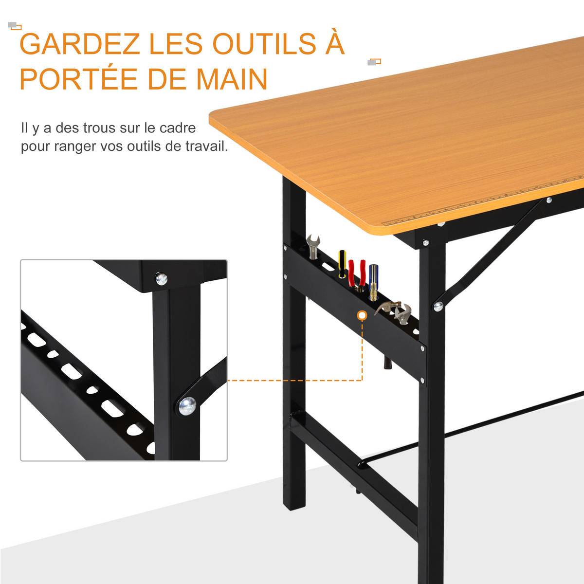 WERKBANK DE-18481 Gelb - Gelb, Holzwerkstoff (60/75.5/100cm) - ComfortXL