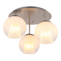 DECKENLEUCHTE LED BARRY Metall/Glas, verchromt, 3-flammig - Silberfarben, Glas (41/41/28.5cm) - Globo Lighting