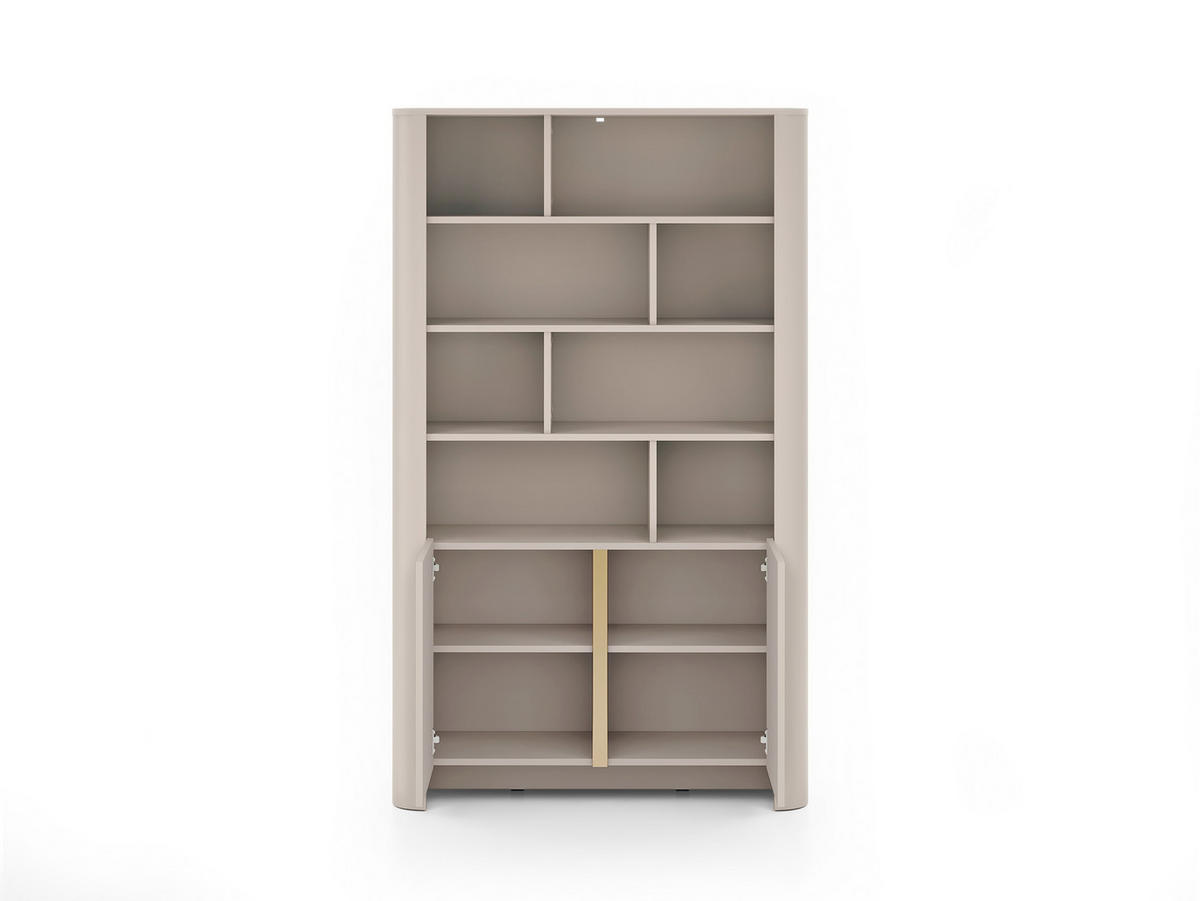 BÜCHERREGAL Fari Kaschmir - Kaschmir/Schwarz, Holzwerkstoff (103/170/39cm) - Bettso