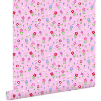TAPETE Blumen 53 cm x 10.05 m - Pink, Papier (53/0.1cm) - ESTAhome