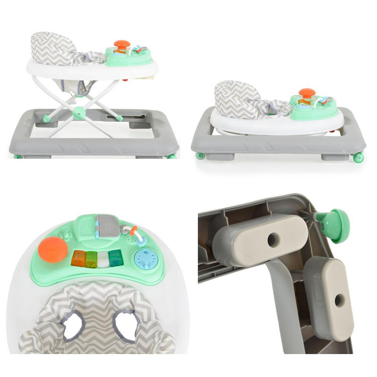 LAUFHILFE Cody hellgrün höhenverstellbar Musikfunktion Spielcenter Stopper - Pastellgrün, Kunststoff (57/50/68cm) - Cangaroo