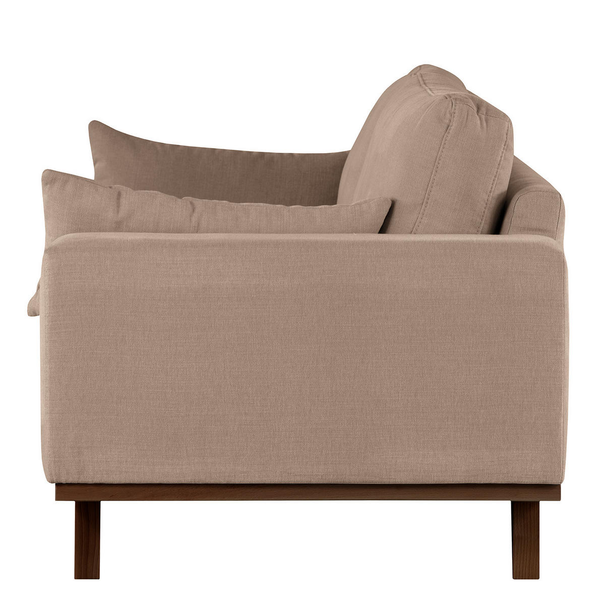 2-SITZER SOFA - Taupe/Buchefarben, Buchenholz/Textil (197/81/88cm) - home24