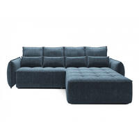 ECKSOFA mit Schlaffunktion und Bettkasten - Dunkelblau, Textil (196/265cm) - Eltap