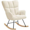 SCHAUKELSTUHL Torve,68 x 96 x 97 cm, Belastbarkeit 120 kg,Bouclé beige - Beige, Kunststoff (70/97/96cm) - tectake