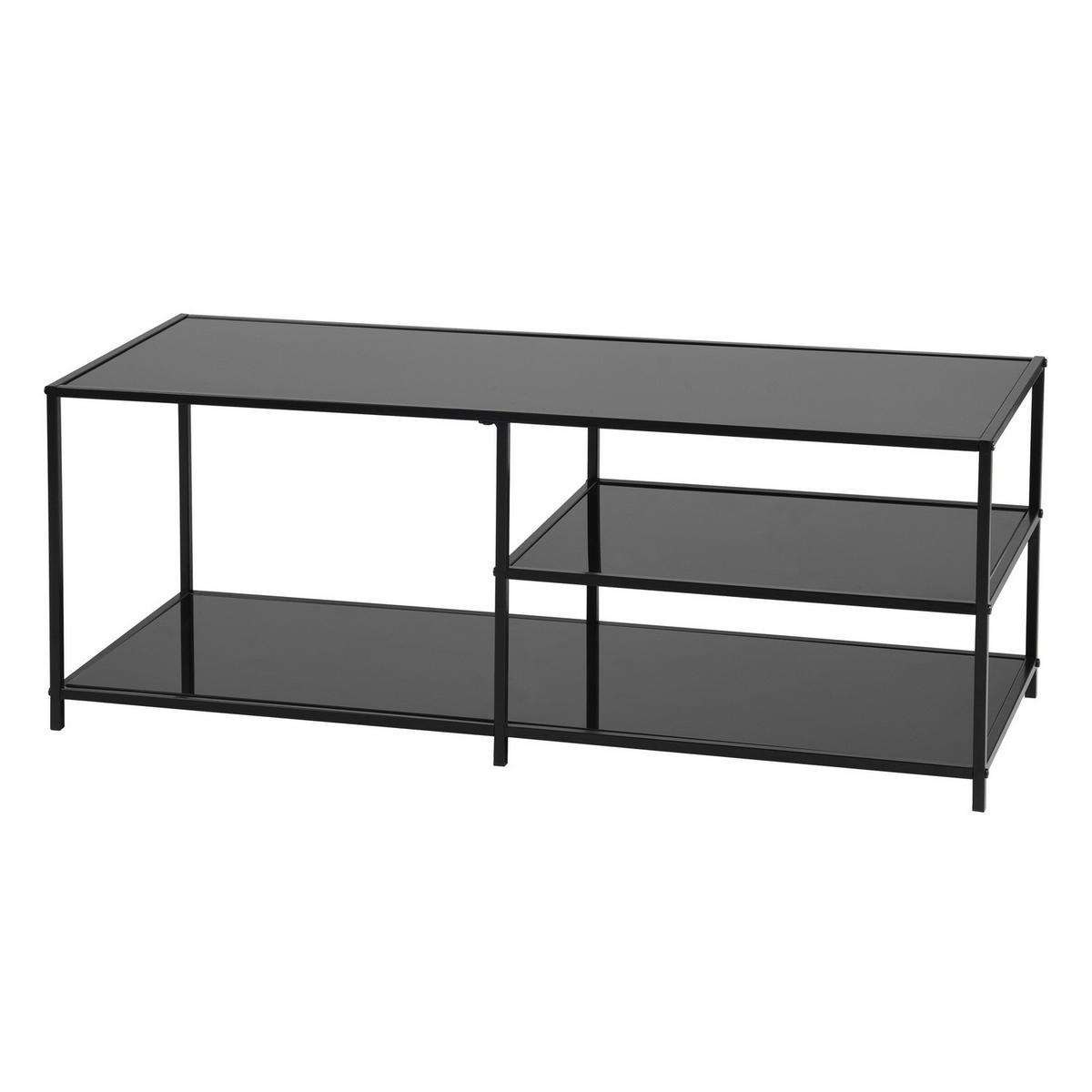 COUCHTISCH rechteckig Glas - Schwarz, Glas/Metall (110/40/42cm) - Urban Meuble