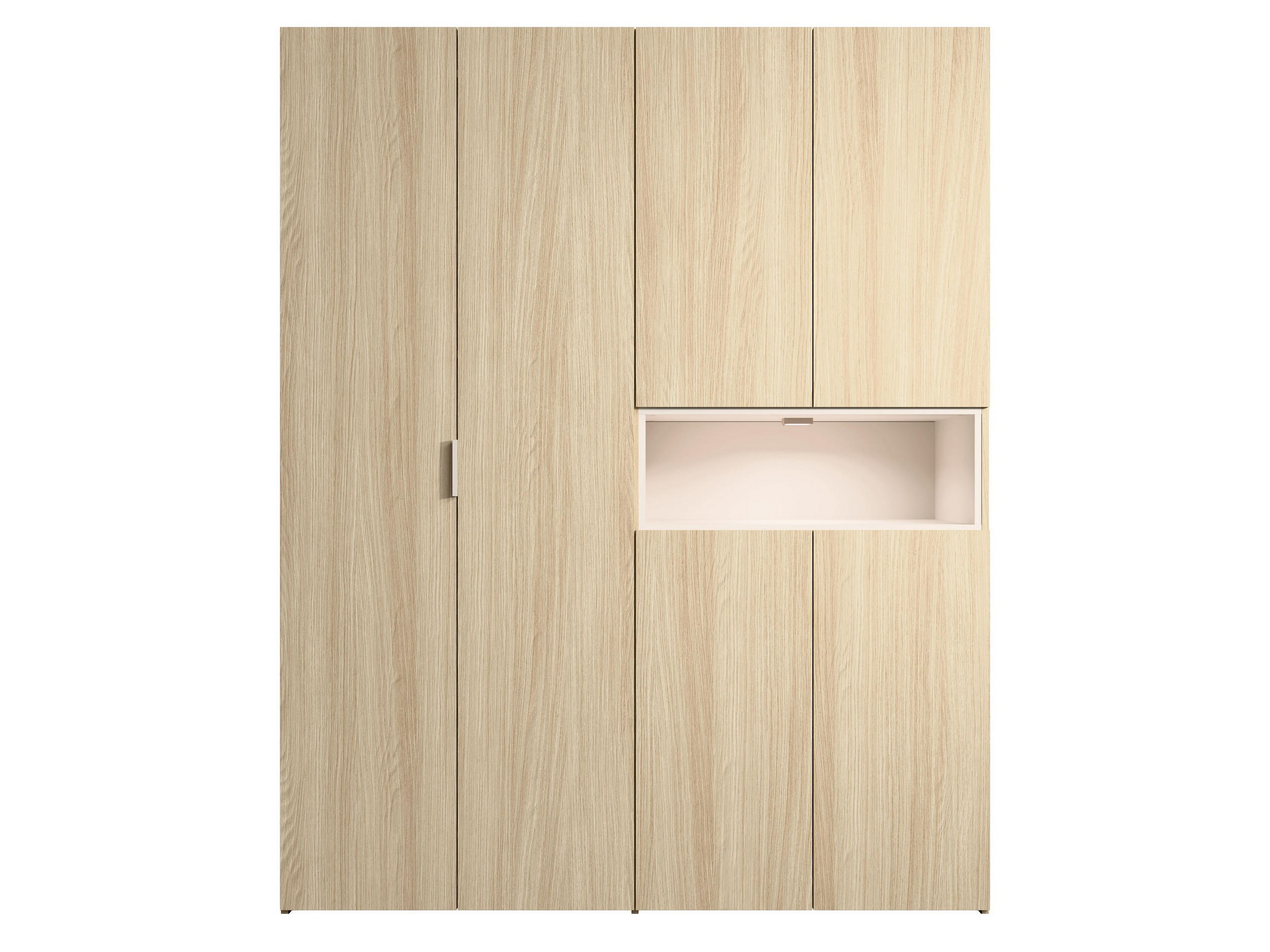 DREHTÜRENSCHRANK BALYR 161,2/202/58cm 6-türig Helle Eiche - Sandfarben/Eichefarben, Holzwerkstoff (161.2/202/58cm) - MASSENO