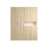 DREHTÜRENSCHRANK BALYR 161,2/202/58cm 6-türig Helle Eiche - Sandfarben/Eichefarben, Holzwerkstoff (161.2/202/58cm) - MASSENO