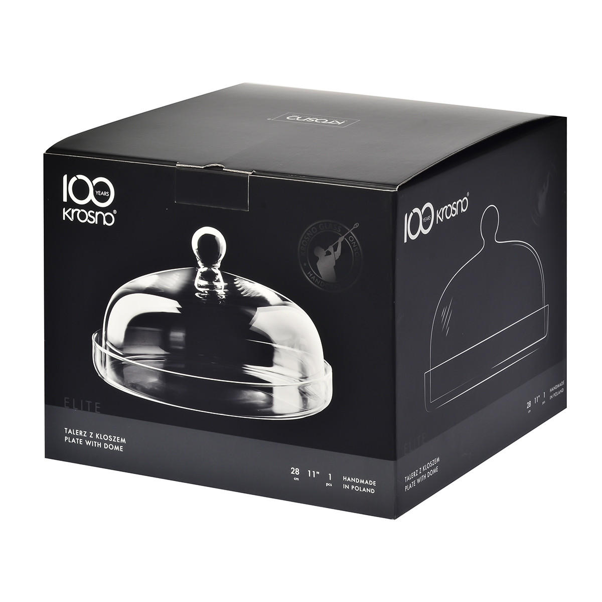 PLATTE MIT DECKEL, 1 Stk., 28 cm, Handgemacht - Transparent, Glas (28/17/28cm) - Krosno Glass