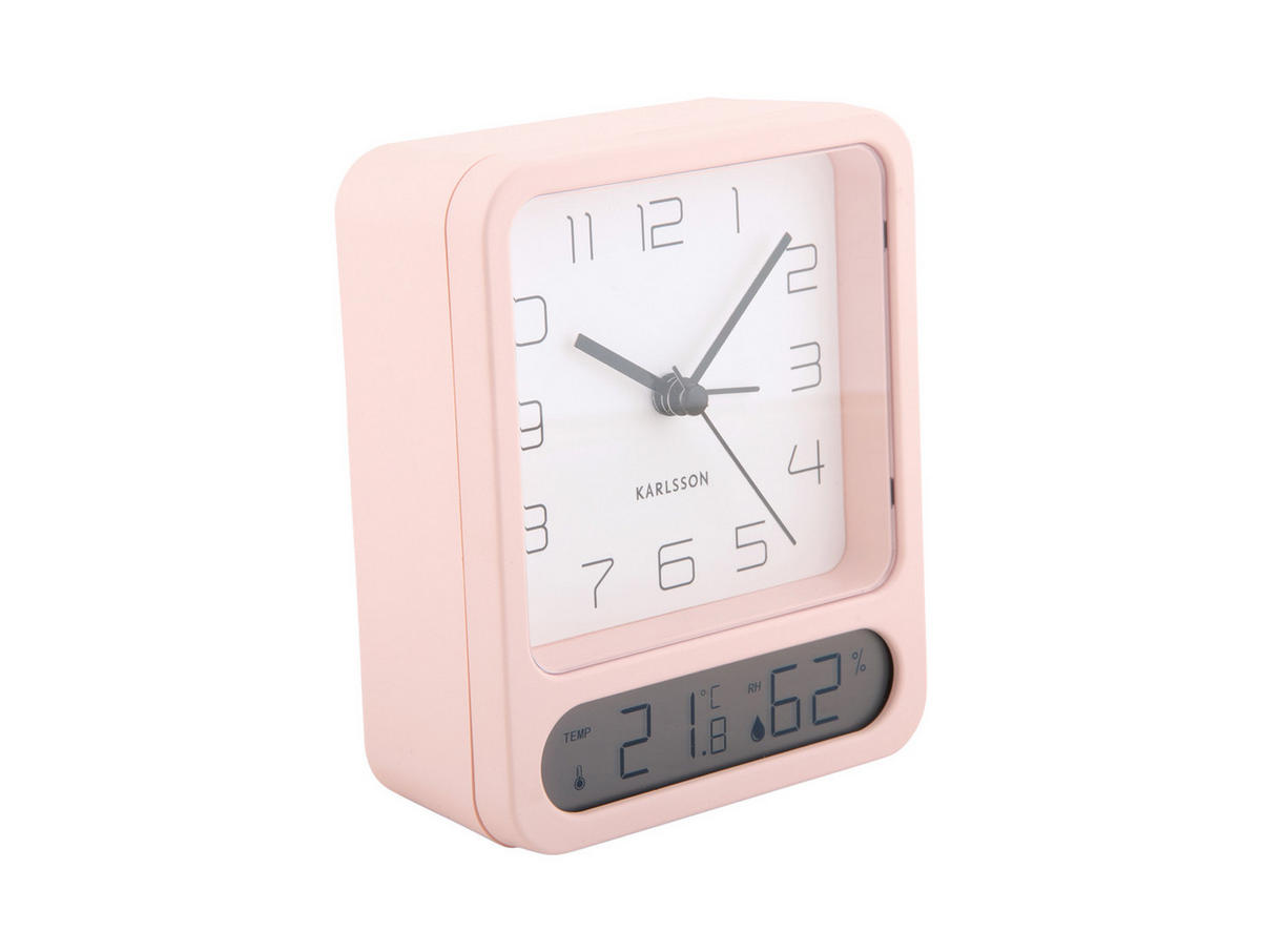 WECKER Duo 9.7/9.7/12 cm - Pink, Kunststoff (9.7/12/9.7cm) - Karlsson