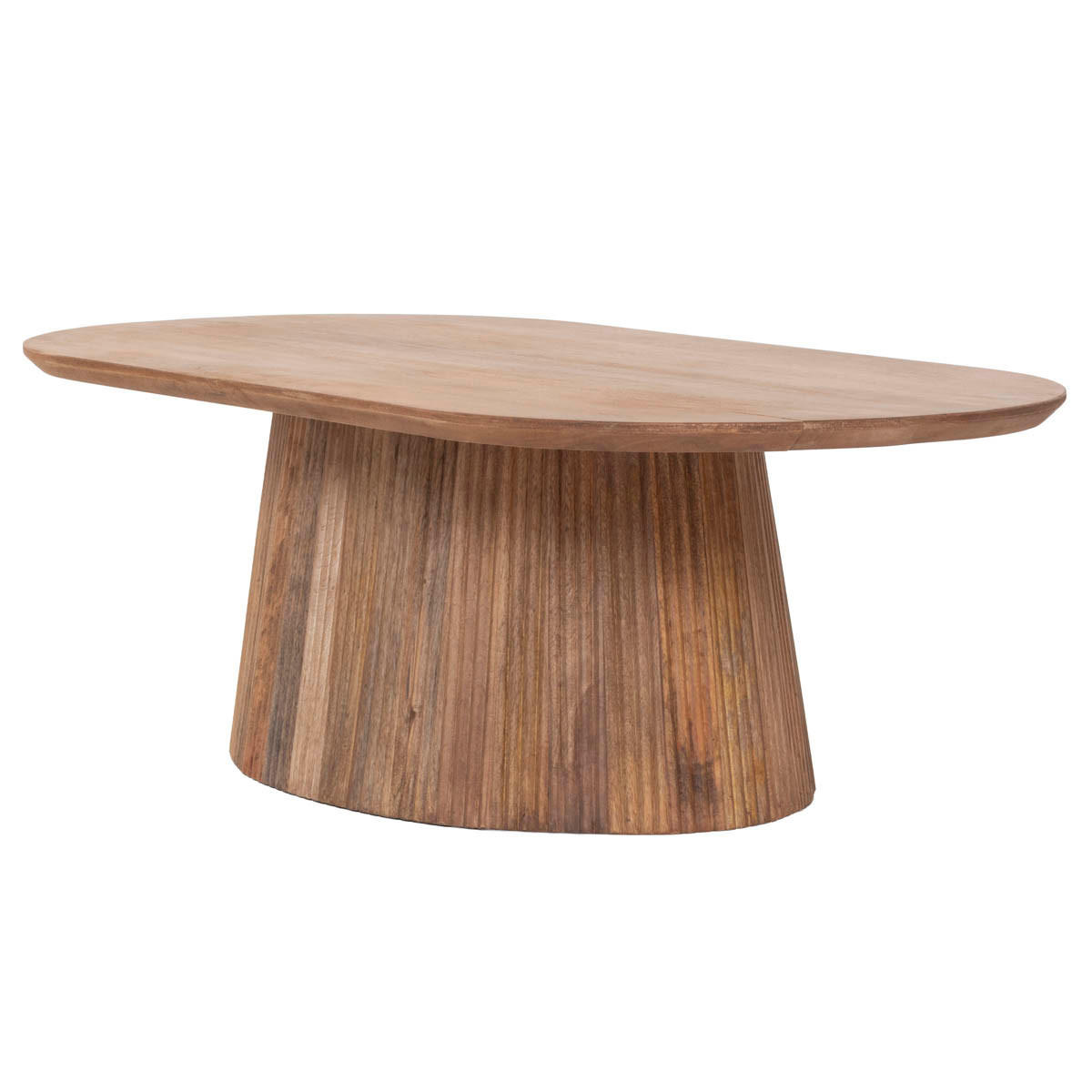 COUCHTISCH Oval Natur Holz 120x60x38cm - Salvador - Braun, Holz (120/60/38cm) - Giga Meubel