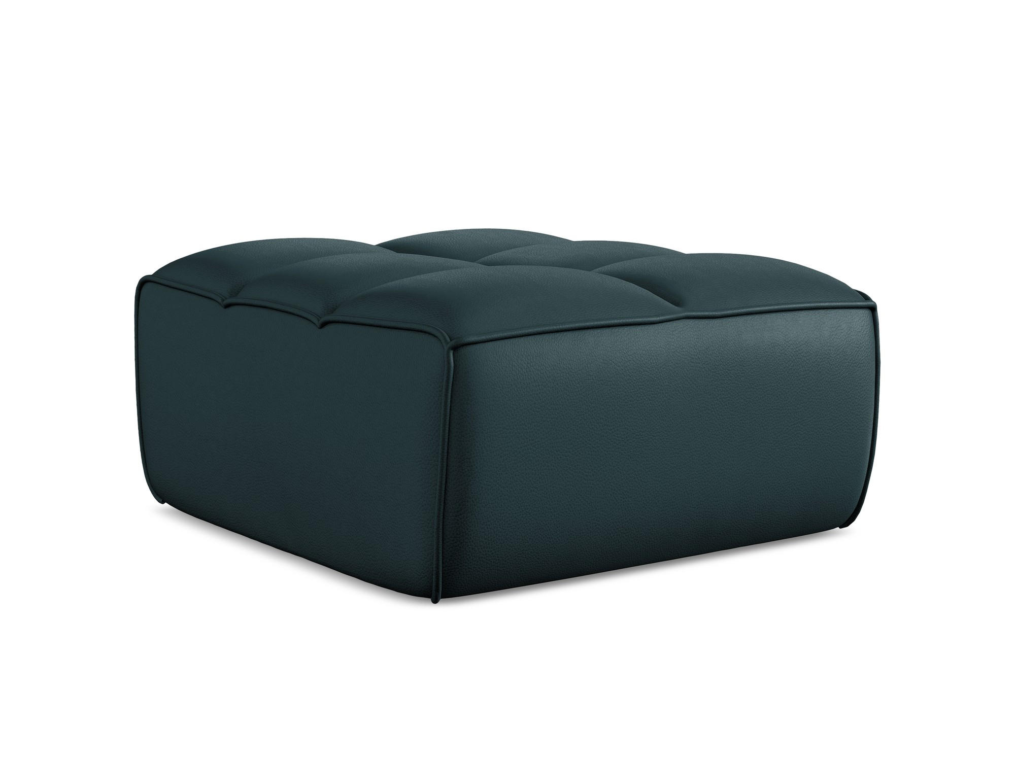 POUF Kunstleder Blau - Blau/Petrol, Leder/Kunststoff (80/43/93cm) - Makamii