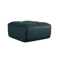 POUF Kunstleder Blau - Blau/Petrol, Leder/Kunststoff (80/43/93cm) - Makamii