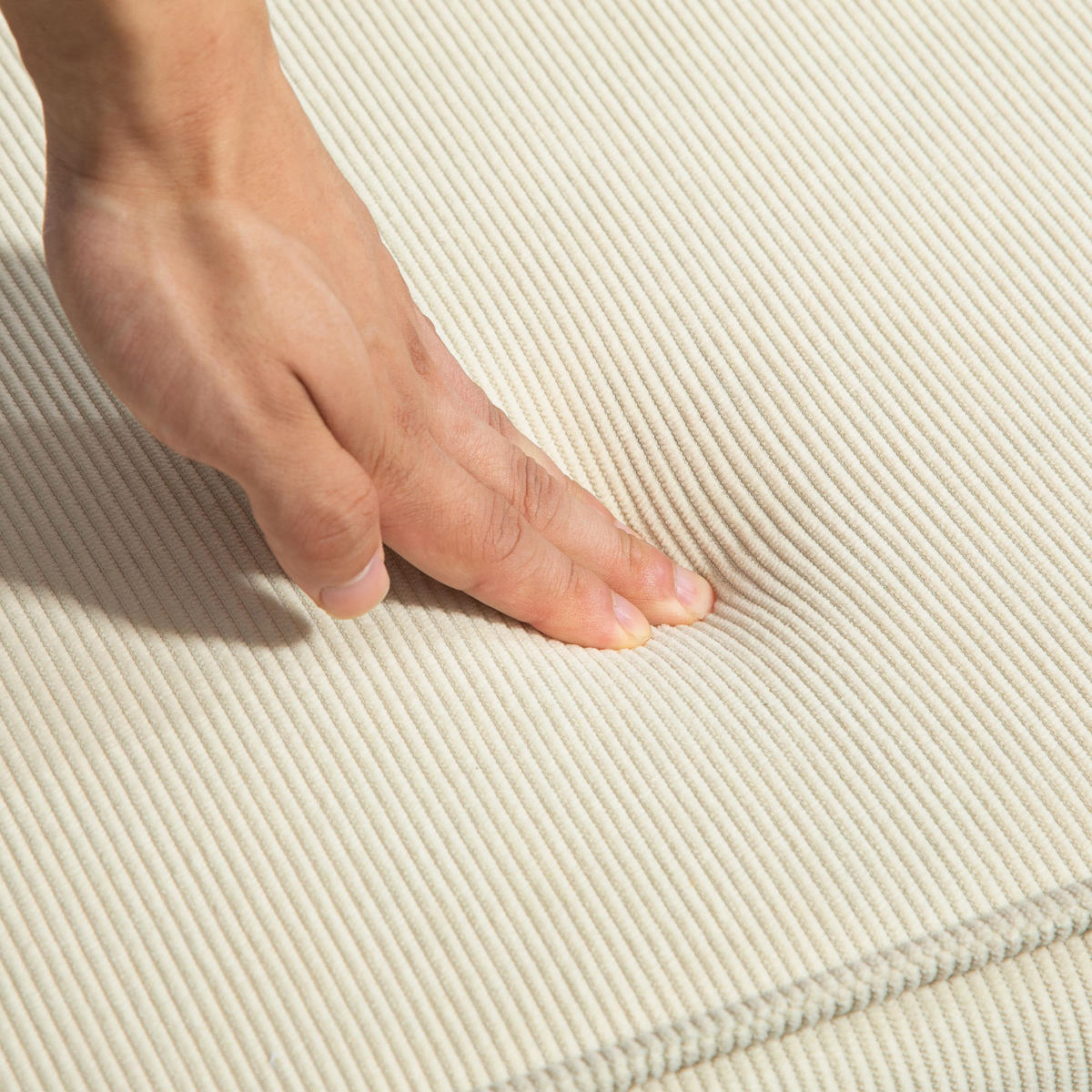 SCHLAFSESSEL Polyester Cordoptik mit Schlaffunktion 73/100/60 cm / 73/195/18 cm Creme - Creme, Textil (73/60/100cm) - Redom