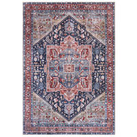 TEPPICH Rot Boho Vintage - Rechteckig Pflanzlich - Blau - 140 x 200 cm - Blau/Rot, Textil (140/200cm) - Mazovia