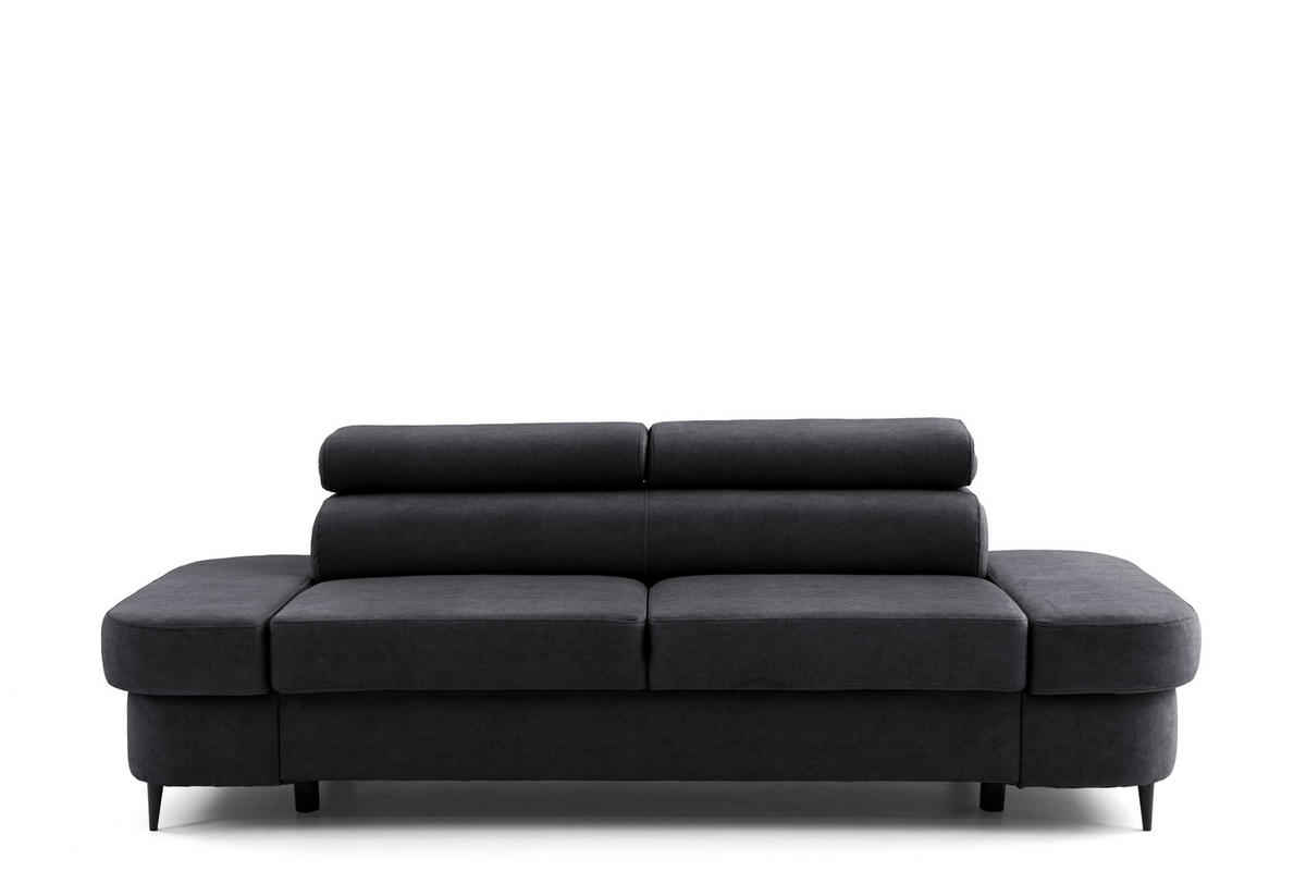 2-SITZER-SOFA PRIAM 206 cm Velours Schwarz - Schwarz, Holz/Textil (206/95/102cm) - Muffo