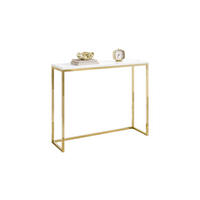 KONSOLE MODERN II 100/30/80 cm Goldchrom/Weiß Hochglanz - Goldfarben/Weiß, Holzwerkstoff/Metall (100/80/30cm) - Lookway