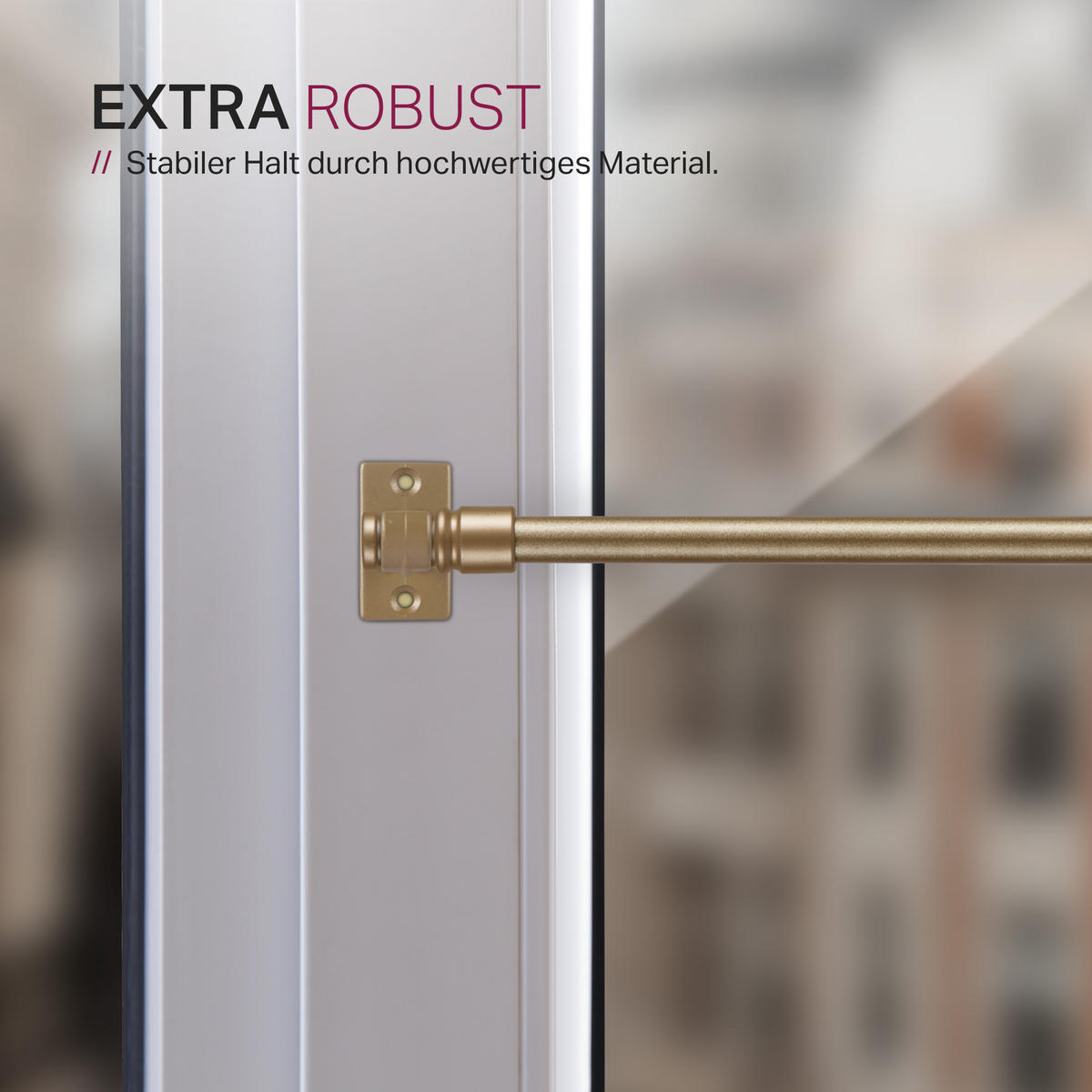 GARDINENSTANGE Gold messing matt 125-225 cm - Goldfarben, Metall (125cm) - Bestlivings