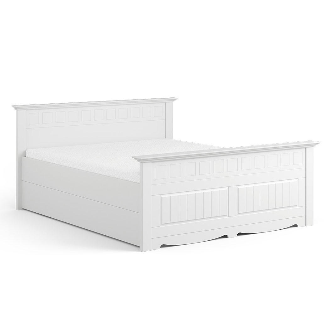 BETT Belluno Elegante Kiefer weiß lackiert 140 / 214 / 95cm - Weiß, Holz (120/200cm) - Feldmann-Wohnen