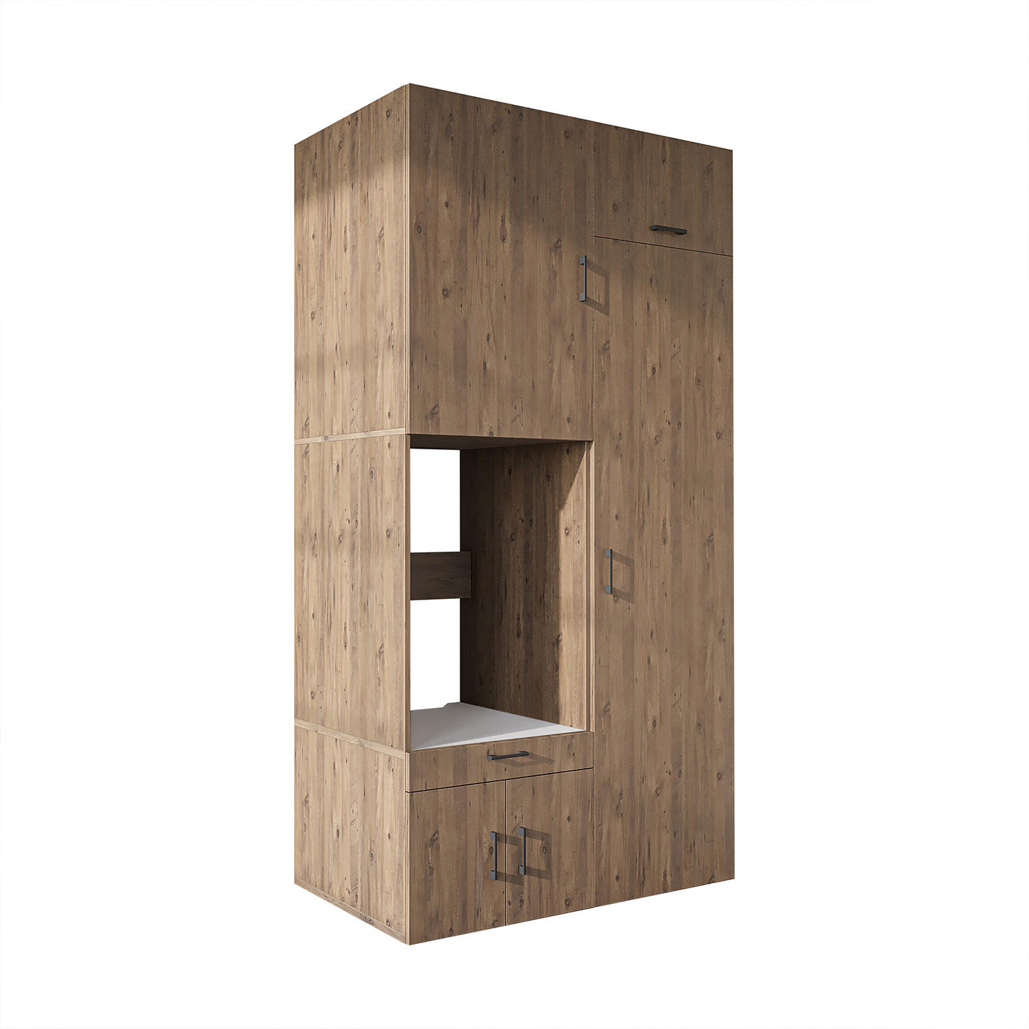 WASCHMASCHINENSCHRANK Serie 3 127cm Breit, 240cm Hoch - Eichefarben, Holzwerkstoff (127/240/67cm)