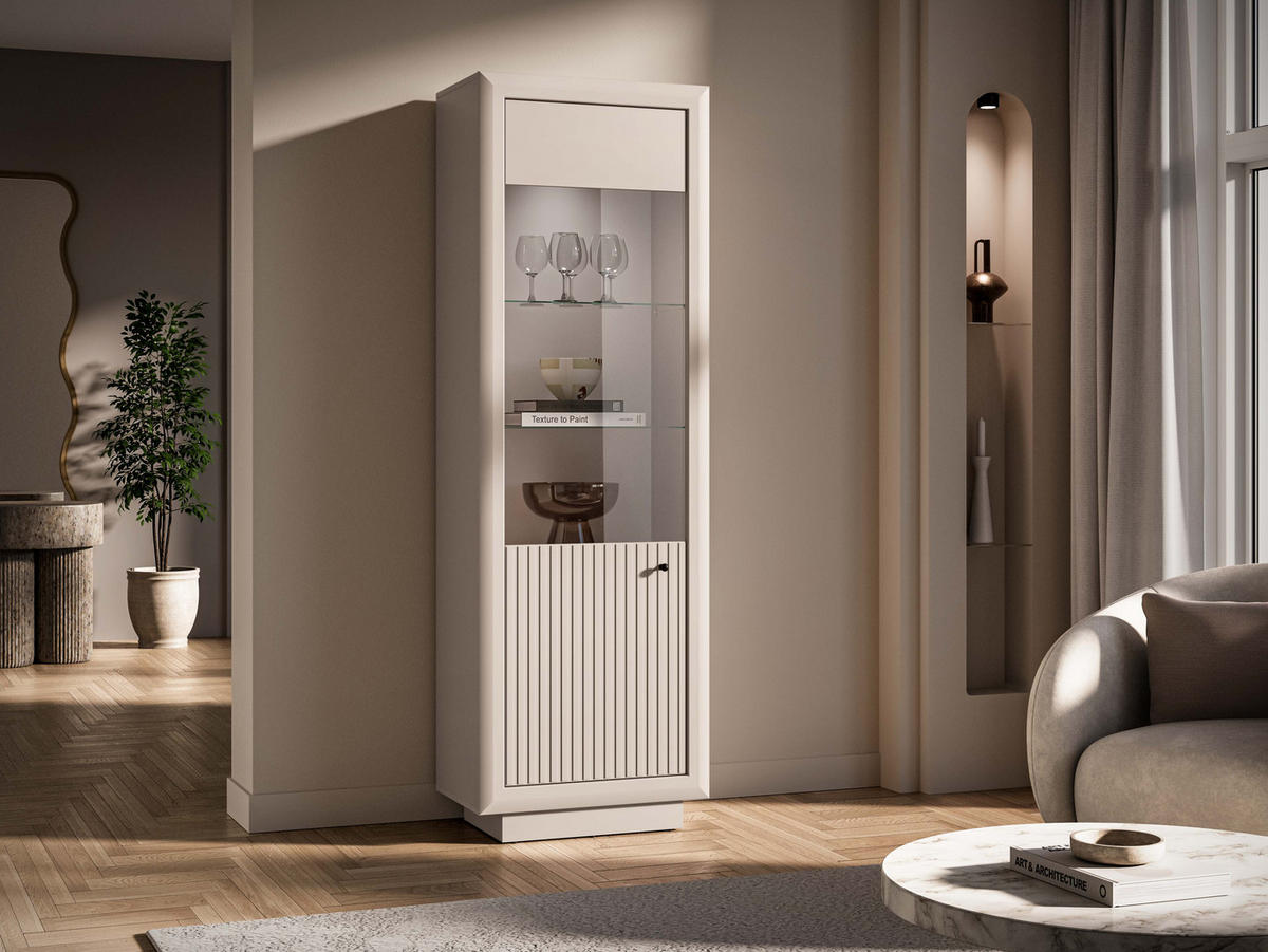 VITRINE – SOLO 03 – 65 cm – Solo – Kaschmir - Kaschmir, Holzwerkstoff (65/200/40cm) - hi-markt