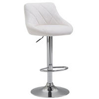 BARHOCKER Lazio 83-104x46x49 cm weiß - Weiß, Leder (46/83/49cm) - furnicato