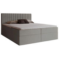 BOXSPRINGBETT 160x200 Daliro, Samt, Bettkasten, Matratze H3, Hellgrau - Hellgrau, Holz/Textil (160/200cm) - Emporius