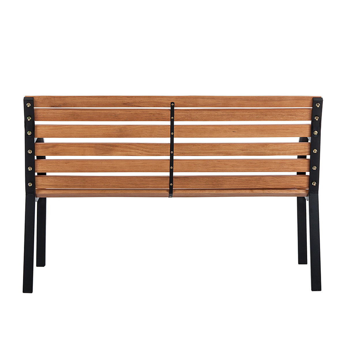 GARTENBANK - Massivholz - Schwarz/Braun, Holz/Metall (122/80/63cm) - home24