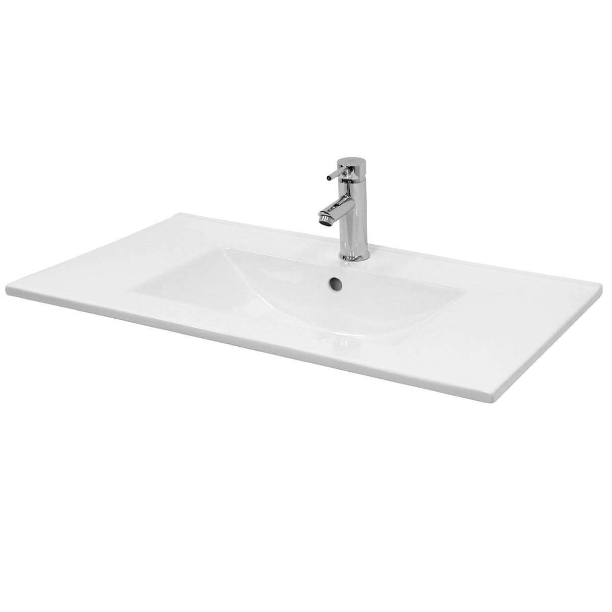 WASCHBECKEN - Weiß, Keramik (46.5/17.5/71cm) - ECD-Germany