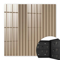 SCHLÜSSELBOX Schwarz 30x30 cm- Türöffnung nach rechts - Beruhigende Streifen - Beige, Metall (30/30/5cm) - TULUP