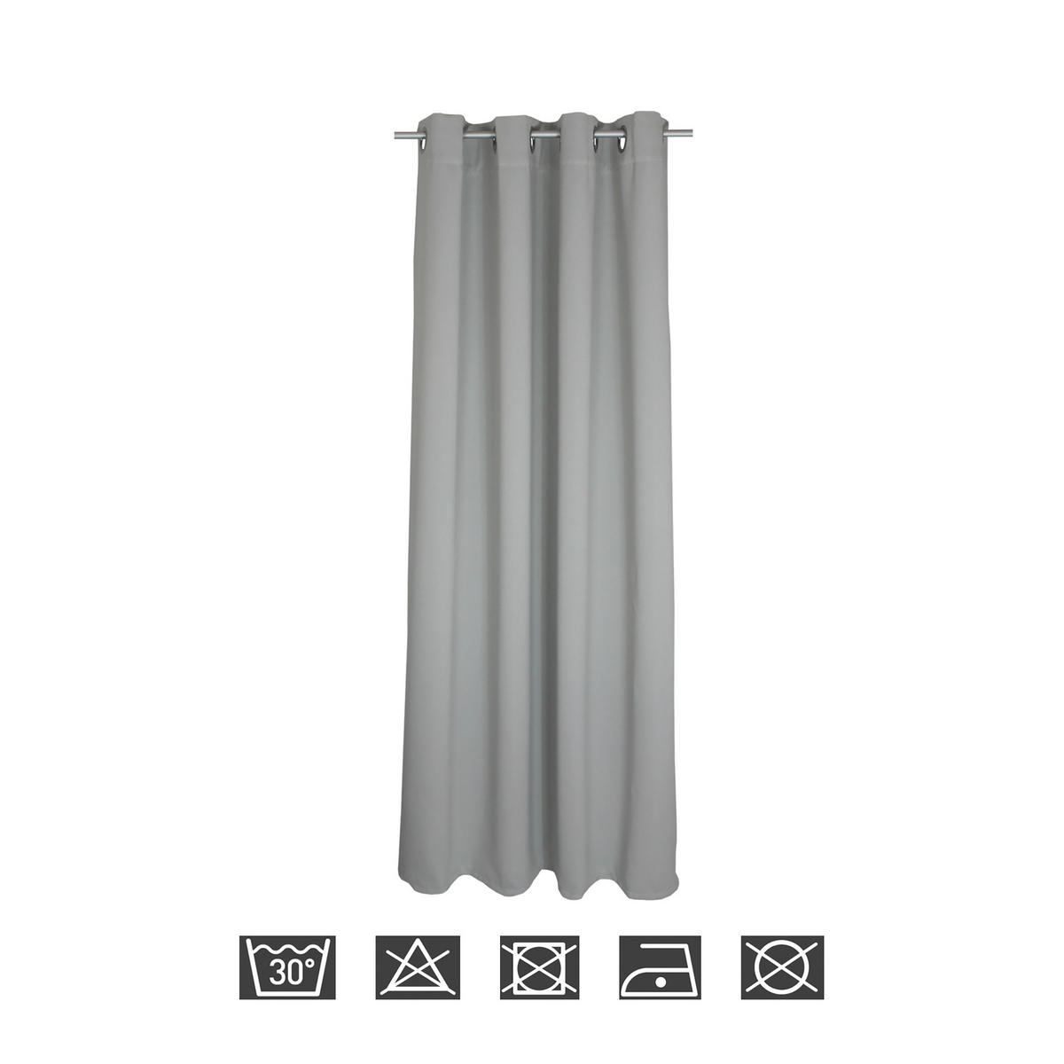 VERDUNKELUNGSVORHANG Ösen 140/175 cm Hellgrau - Hellgrau, Textil (140/175cm) - TiborTex
