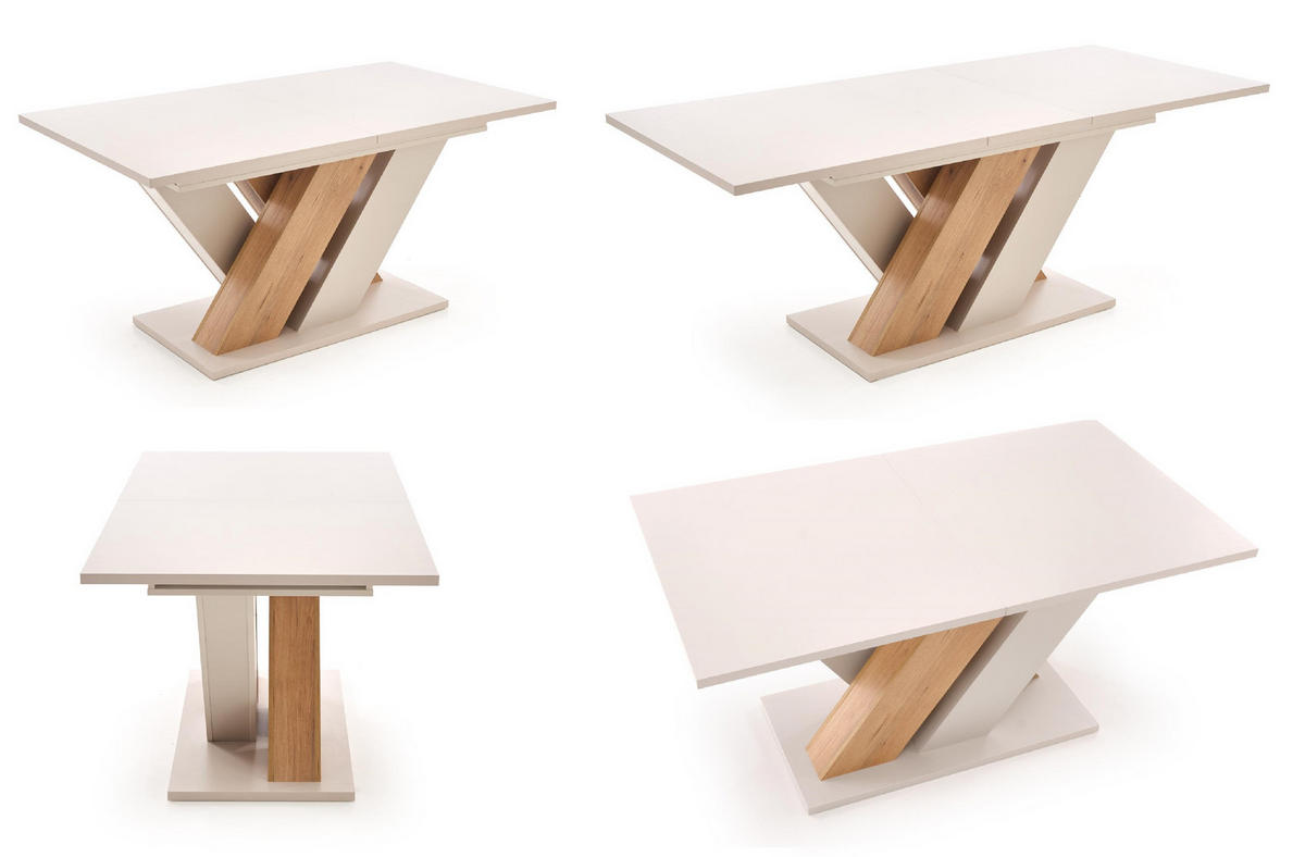 ESSTISCH rechteckig Cashmere - Eiche Artisan ausziehbar - Beige/Eiche Artisan, Holzwerkstoff (90/160/76cm) - designimpex